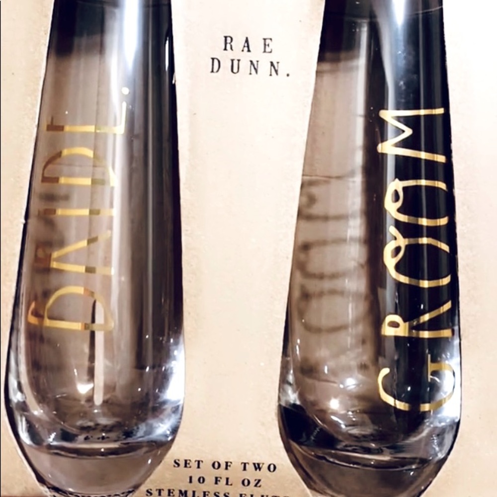 Rae Dunn “Bride and Groom” glasses